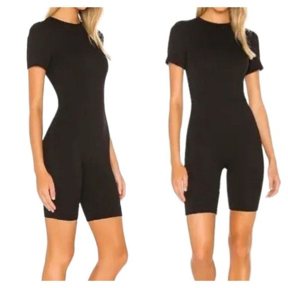 GRLFRND Womens XS Black Joni Romper Short Form Fitted Ponte Jersey Knit - Picture 4 of 8